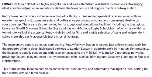 Rugby House | Rugby town centre house close to rugby train station and rugby school