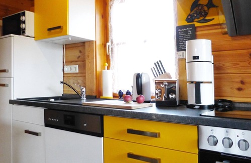 Schaprode House | Rügen Wooden House - Luxury 5 star Villa with Boddenblick u. Barrel-sauna