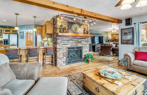 Rivers Crossing House | Secluded home with 3 stories of patios & beautiful views, hot tub, game room