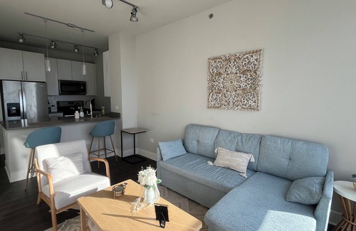 The Loop Apartment | Spacious 1 bd sleeps 4 quiet and near Michigan Ave. free gift