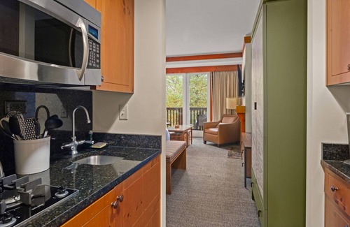 Stowe Area Apartment | Spruce Peak Studio overlooking Village Ski In/Ski Out. Breweries, MTB, Hiking