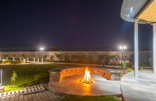 Gondedumala Villa | StayVista's Le Ciel - Lakeside Retreat Amidst Farmland with Pool, Indoor Activities, Lawn, Bonfire Pit & Ample Seating Space