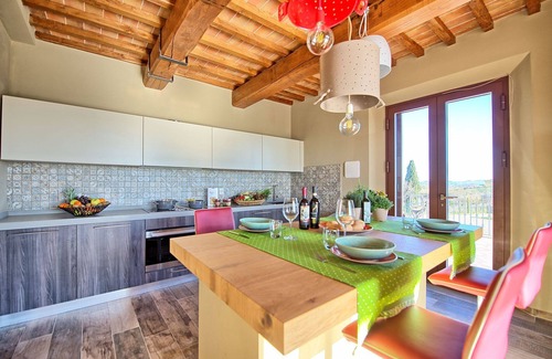 Peccioli Villa | Stunning private villa for 10 guests with private pool, A/C, hot tub, WIFI, patio and panoramic .