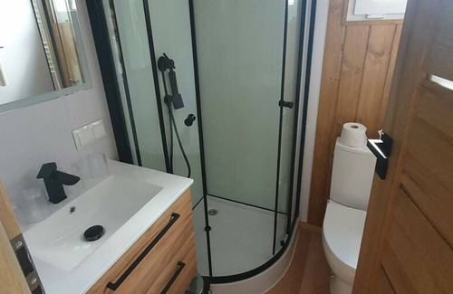 Schwielochsee House | Tiny House 2 - Tiny House am See mit Kamin