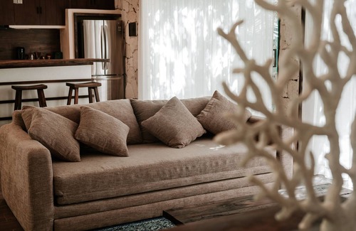 Chemuyil Villa | Tulum Jungle Villa 2BR and 2 Sofas in Living Room, complete with full bathrooms!