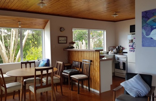 Langs Beach House | Virtually beachfront family bach, secluded Ding Bay (Langs)