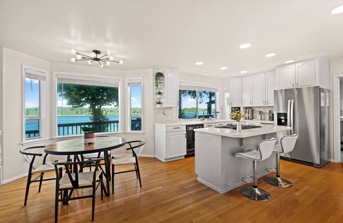 Olympia House | Waterfront home with Hot Tub and breathtaking Mt Rainier view