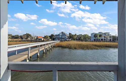 Isle of Palms House | Waterfront Isle of Palms Home w/Pool, Dock and Large Deck: Incredible Sunsets