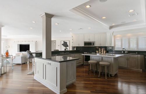 Lighthouse Point House | Waterfront retreat with heated pool, firepits, & boat access. C