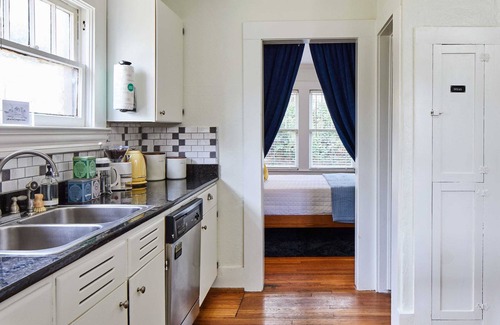 Crestline Heights House | Yellow Door: Crestwood Bungalow w Fireplace & Yard