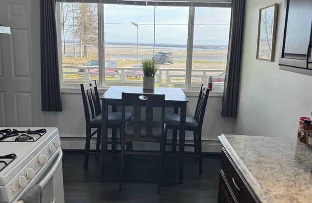 2 bedroom apartment overlooking the the mouth of the Kenai River. Downtown Kenai
