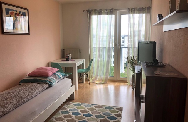 Apartment in Mainz - Wohn-schlafzimmer mit Kochnische und Bad