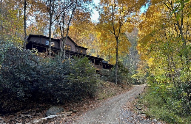 Asheville Mountain Side Cabin-Large Porch-HotTub-Trail-2 Streams-7 Wooded Acres!