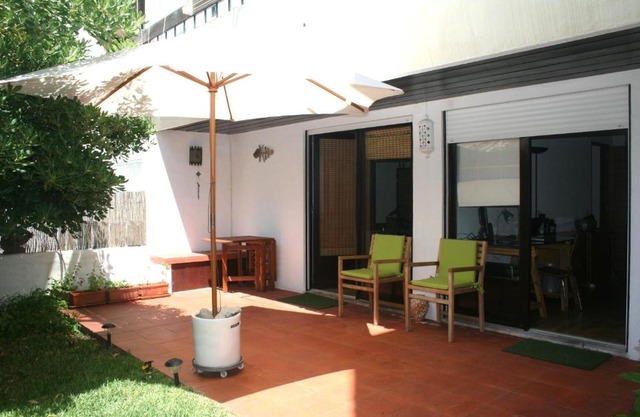 At the beach with a private garden