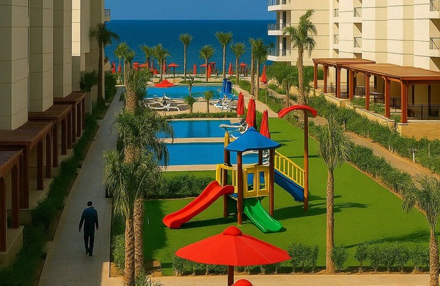 Beachfront Chalet in Porto Said with Pool