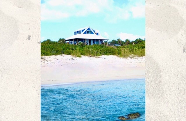Beachfront family home steps from the perfect secluded ocean beach.