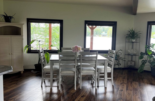 Beautiful sunsets from the Lakeside Suite, deck on Longmere Lake, Soldotna AK