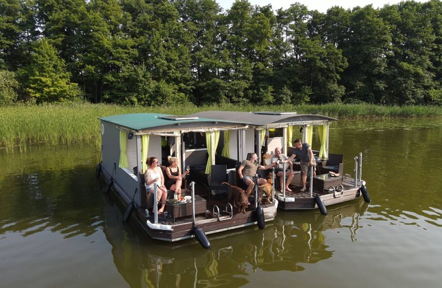 Boat 'Priepert 2' in Mecklenburg Lake District with Covered Terrace