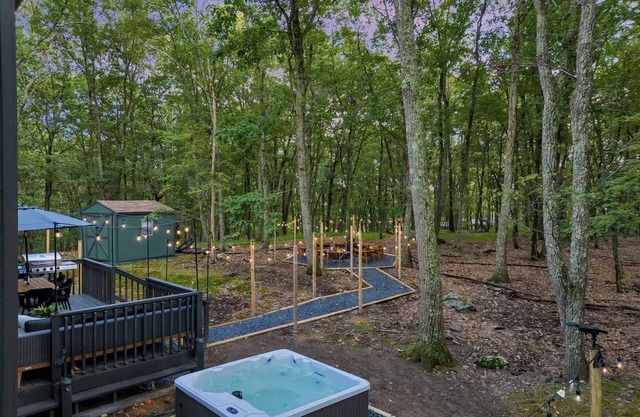 Campfire Oasis Hot Tub, Jungle Gym, Game Room