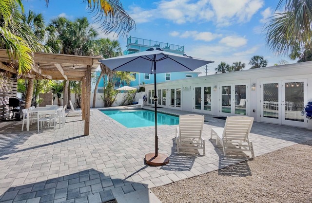 Charming Duplex Getaway with Pool, Steps from the Beach