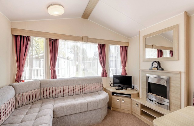 Comfortable 10ft wide caravan with one double and one twin.