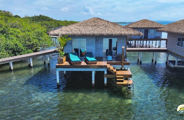 Coral Reef Over Water Bungalow, Bedroom, King Bed, Living Room, Kitchenette
