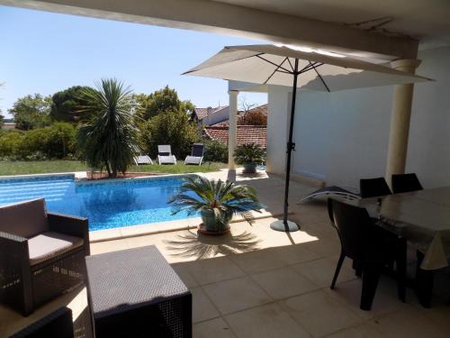 Coté piscine Villa plain pied