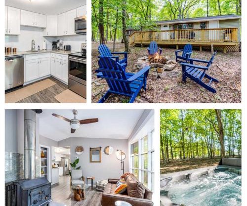 Cozy & Modern w Hot Tub, Fire Pit, Grill & Pond