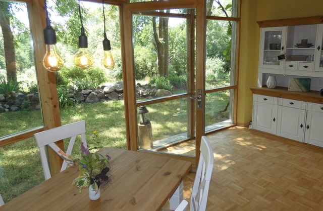 Distant view into the Tollensetal in the charming nature of the Tollensetales