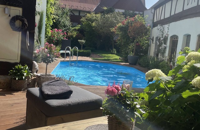 Dream half-timbered house with private heated pool, garden and sauna - Last Minute