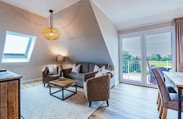 Elbe view apartment D4 R2 - Balcony with Elbe view - Ferien auf Krautsand GmbH