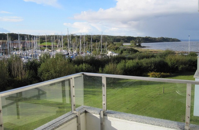 fantastic views of the fjord, the marina and Denmark