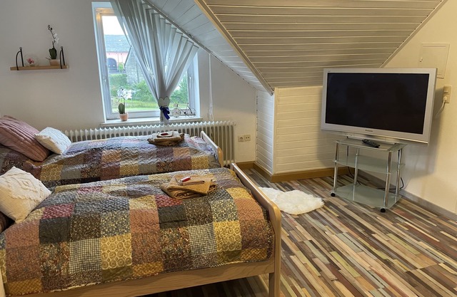 Flat kitchen bathroom garden view