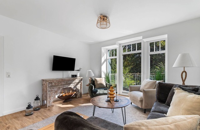 Flunder- Moderne Ferienwohnung auf 94 m² mit Balkon und Strandkorb