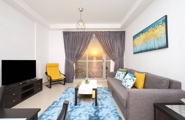 Full sea sunset view, Marjan Island, beach, 1 bed