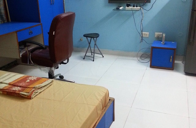 Fully Furnished 1BHK, Unit SA1 - room, lobby, kitchen, bathroom, Terrace Garden