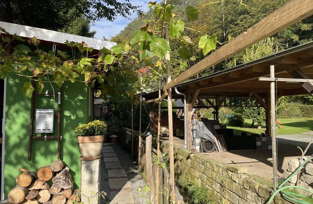 Gemütliche Waldhütte am Bergbach im Sächsischen Schweiz mit Großem Garten