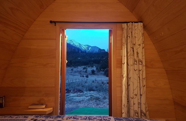 Glamping in a hut with a superb mountain view