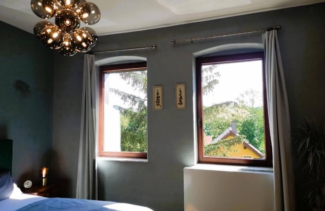 Holiday Apartment "Nostalgie Apartment blau" with Shared Terrace, Shared Garden & Wi-Fi