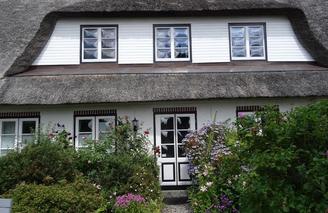 Holiday by the sea in a thatched house with fireplace and sauna