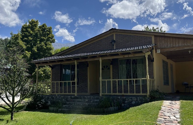 House in the mountains a few meters from a beautiful stream.