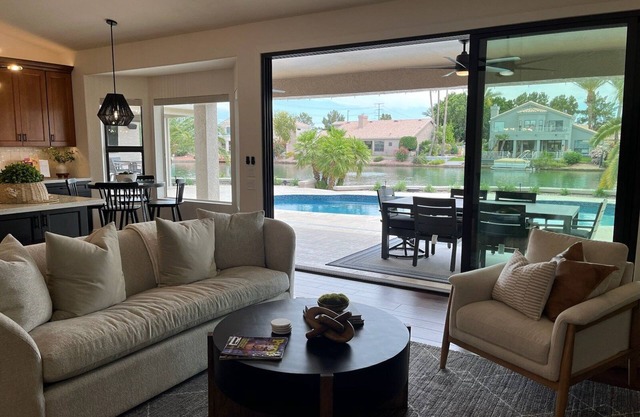 IMPRESSIVE Val Vista Lake front w/VIEW: Heated Pool, Patio TV, Fishing