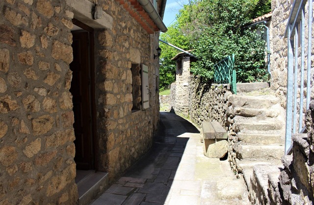 Inside a quiet and charming typical Cévennes hamlet with an open view