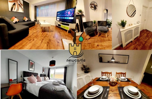 Lancaster House - Entire 4Bed House Serviced Accommodation Newcastle FREE WIFI & FREE 1 OFF STREET PARKING SPACE UK
