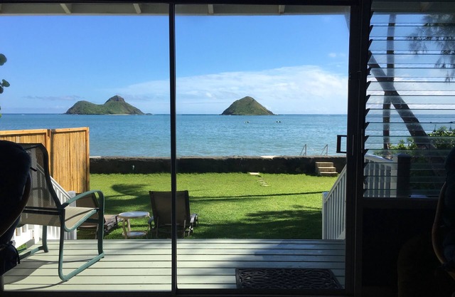 Lanikai Ocean Front Duplex Bungalow Private ocean steps. Contact for rates/avail