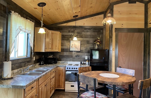 LILY PAD: Cozy Cabin with Unique Charm overlooking small pond on our property.