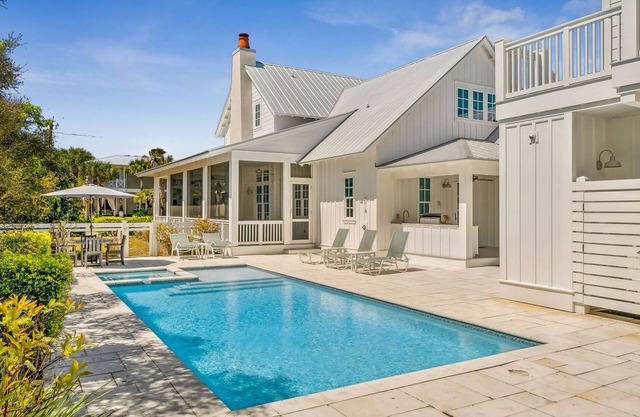 Luxury Seacrest Beach retreat + carriage house w/private pool & spa | Sleeps 14