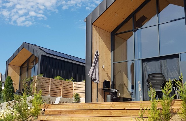 Modern chalet with spa and breathtaking views of the countryside in Ruynes en Margeride