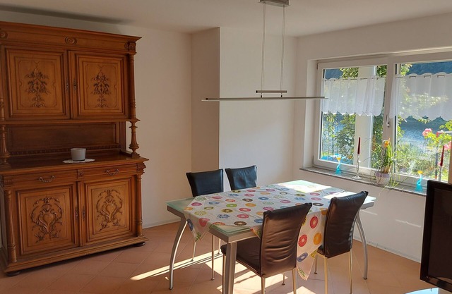 Neckar idyll with castle view in an upscale apartment and covered terrace