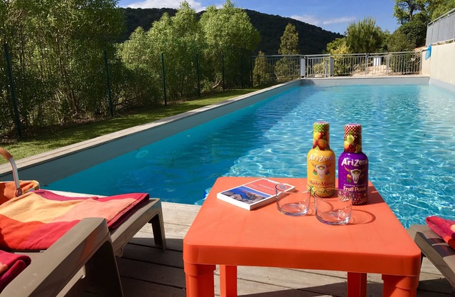 New, modern stone chalet with large terrace and large pool (Rondinara)
